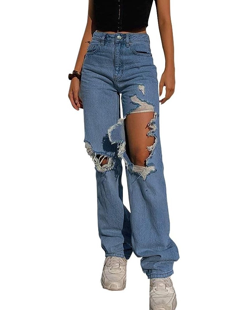 Womens Patchwork Jeans High...