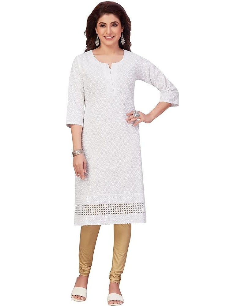 Chikankari Kurta de rayón...