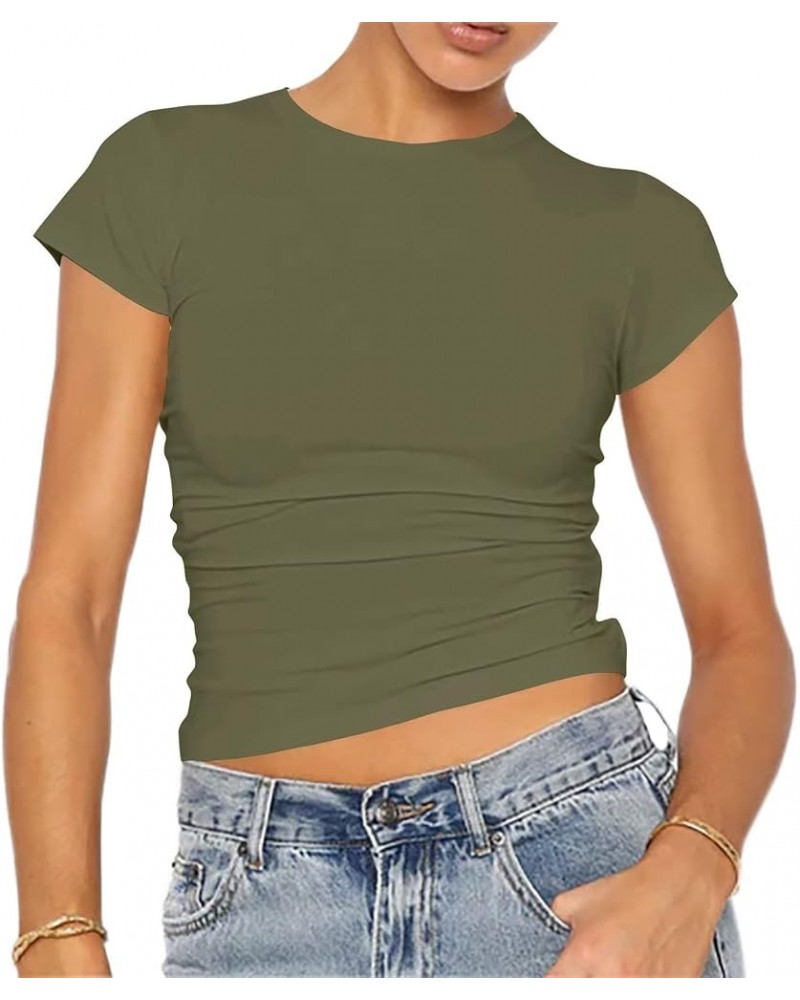 Womens Basic Solid Crop Top...