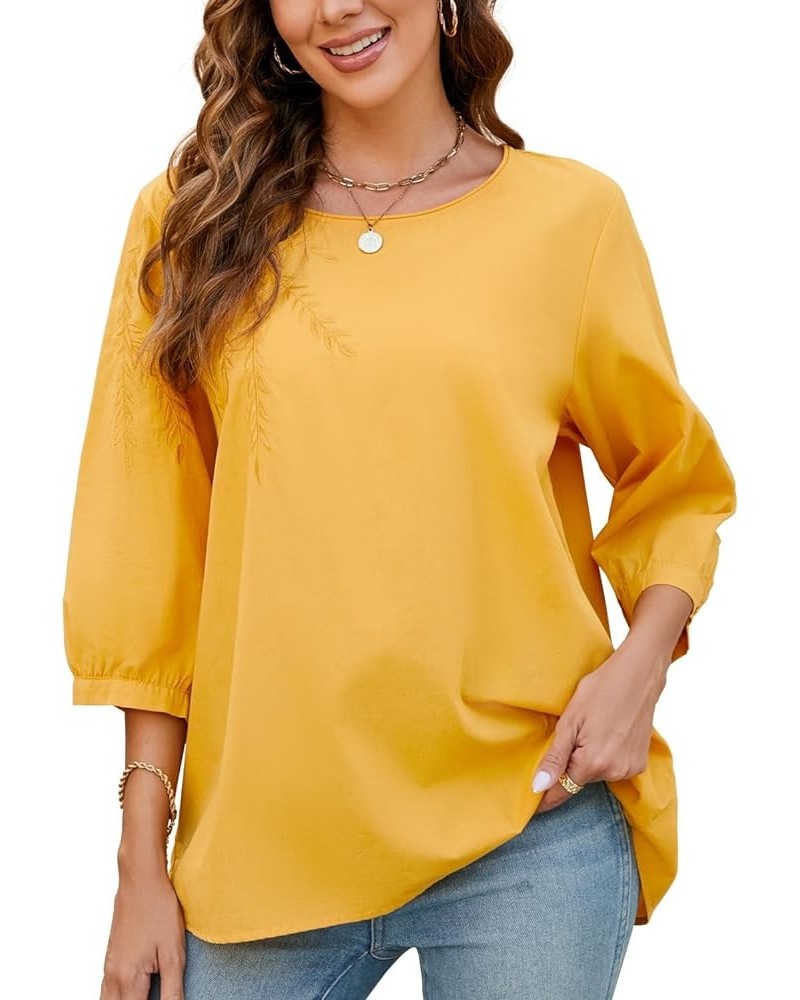 Blusa casual de algodón con...